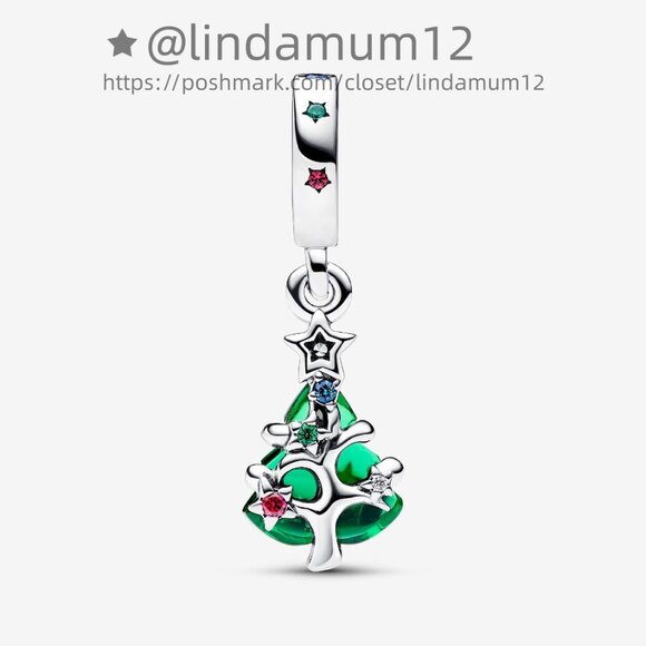 Pandora Sparkling Christmas Tree Dangle Charm - Picture 1 of 5
